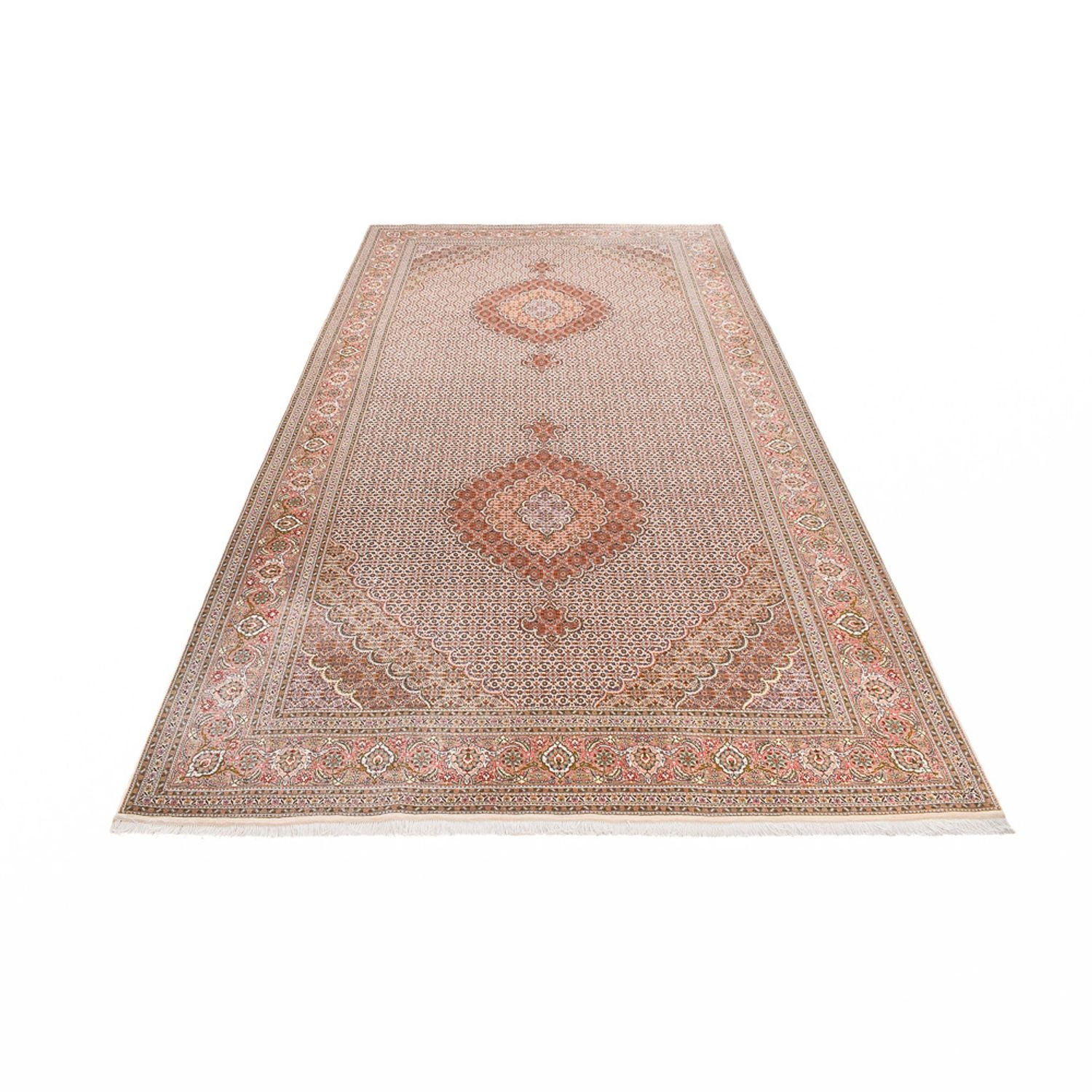 Løber Persisk tæppe - Tabriz - Royal - 397 x 197 cm - rust