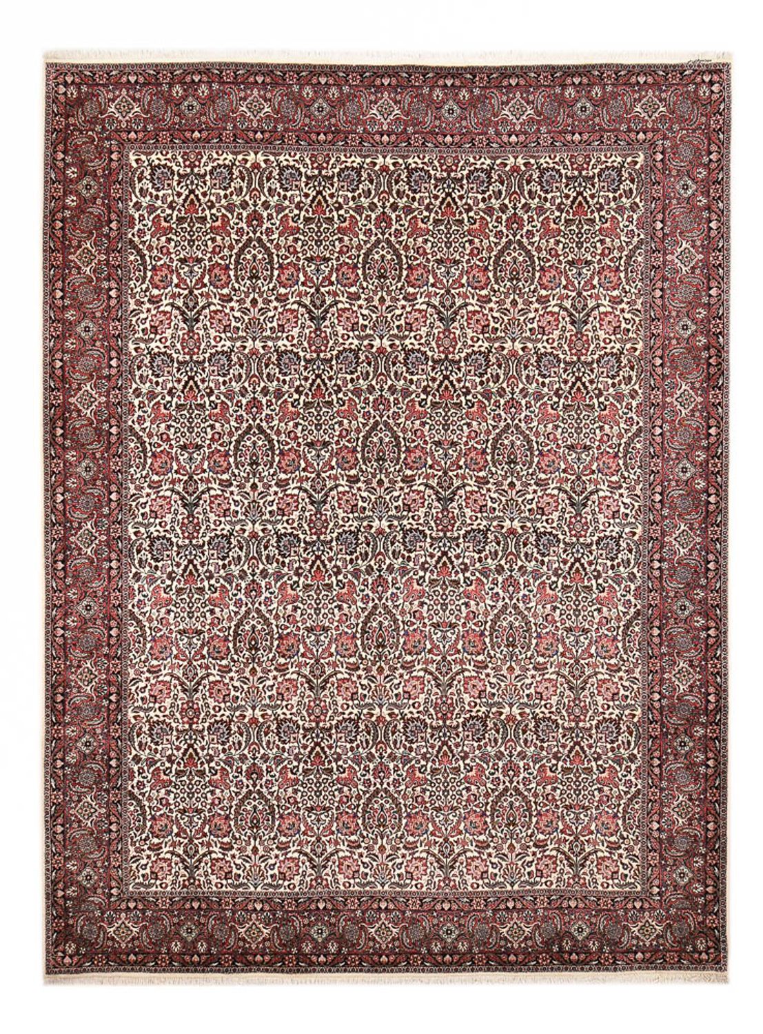 Persisk tæppe - Bijar - 348 x 255 cm - lysrød