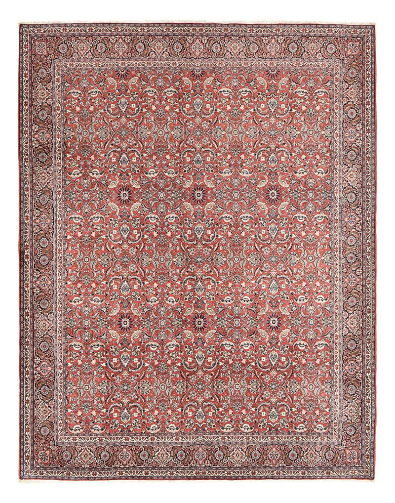 Persisk tæppe - Bijar - 397 x 307 cm - lysrød