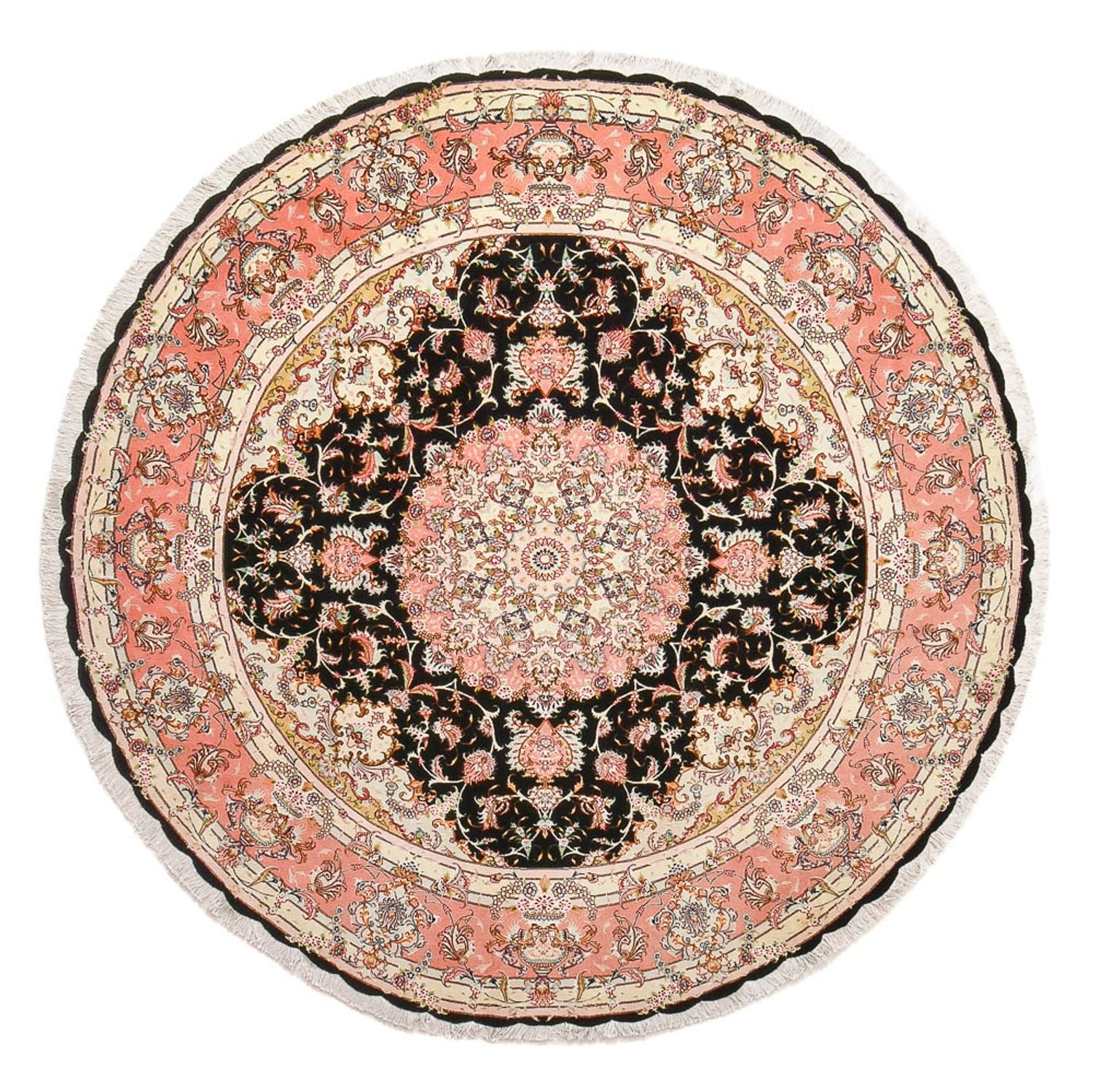 Persisk tæppe - Tabriz - Premium rundt  - 250 x 250 cm - flerfarvet
