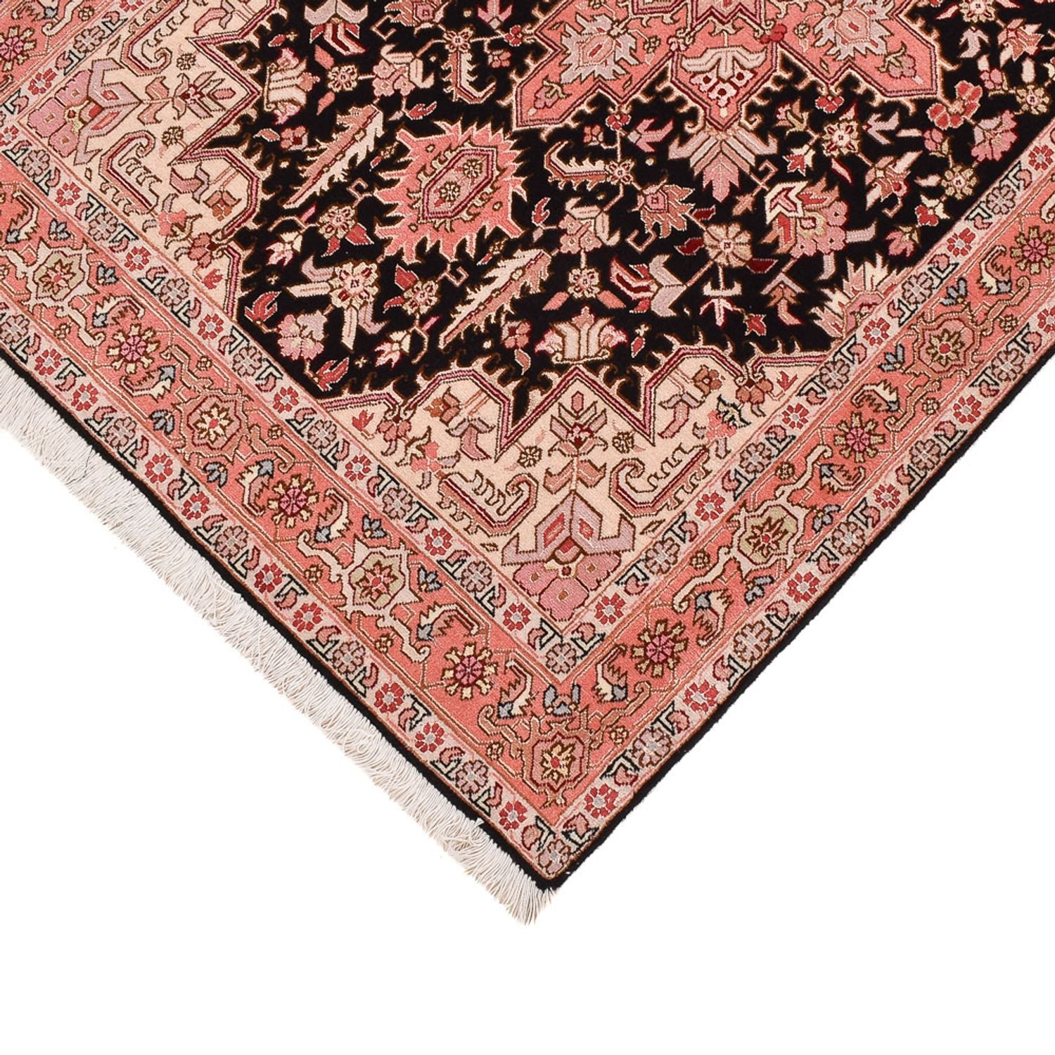 Løber Persisk tæppe - Tabriz - Royal - 352 x 91 cm - mørkeblå