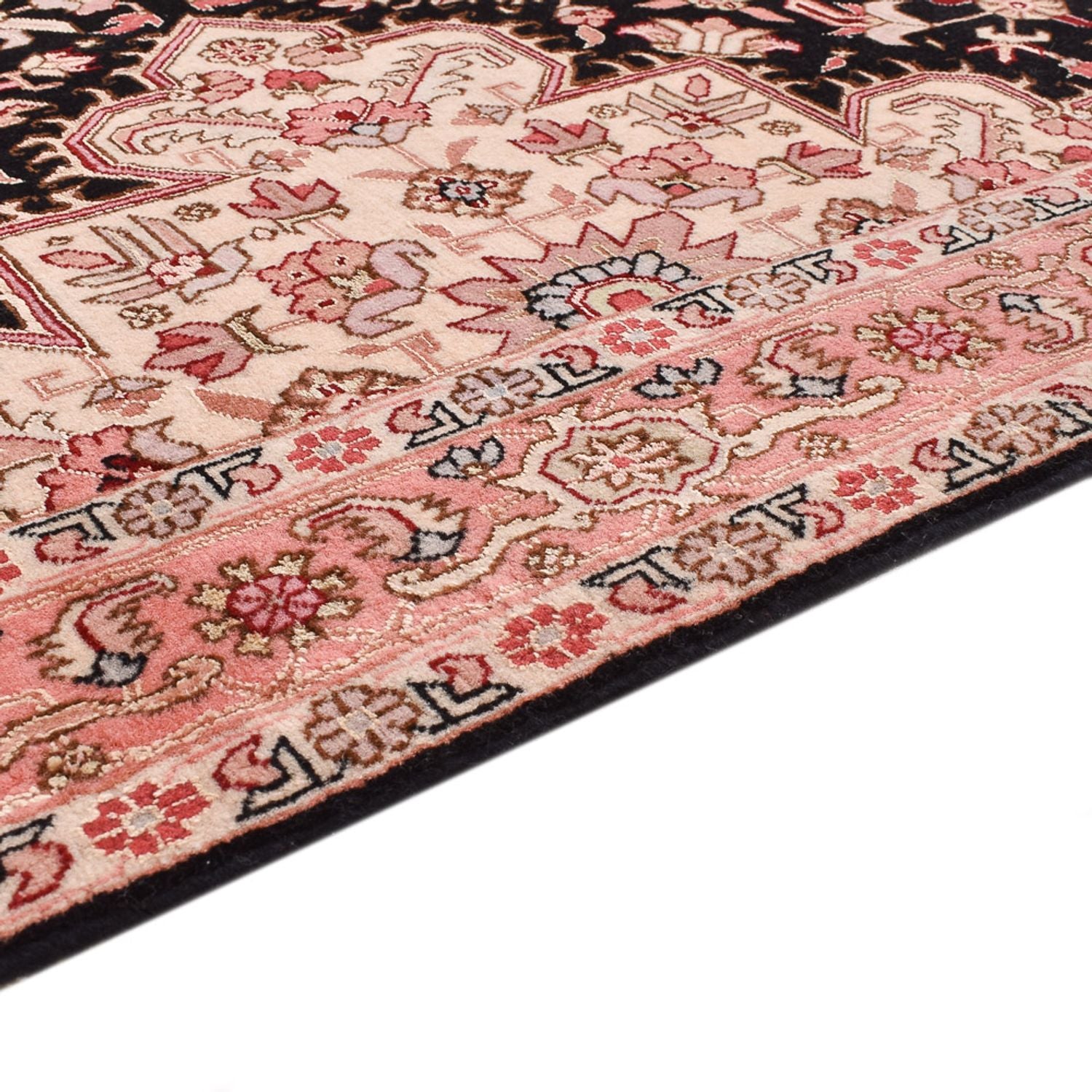 Løber Persisk tæppe - Tabriz - Premium - 350 x 91 cm - mørkeblå