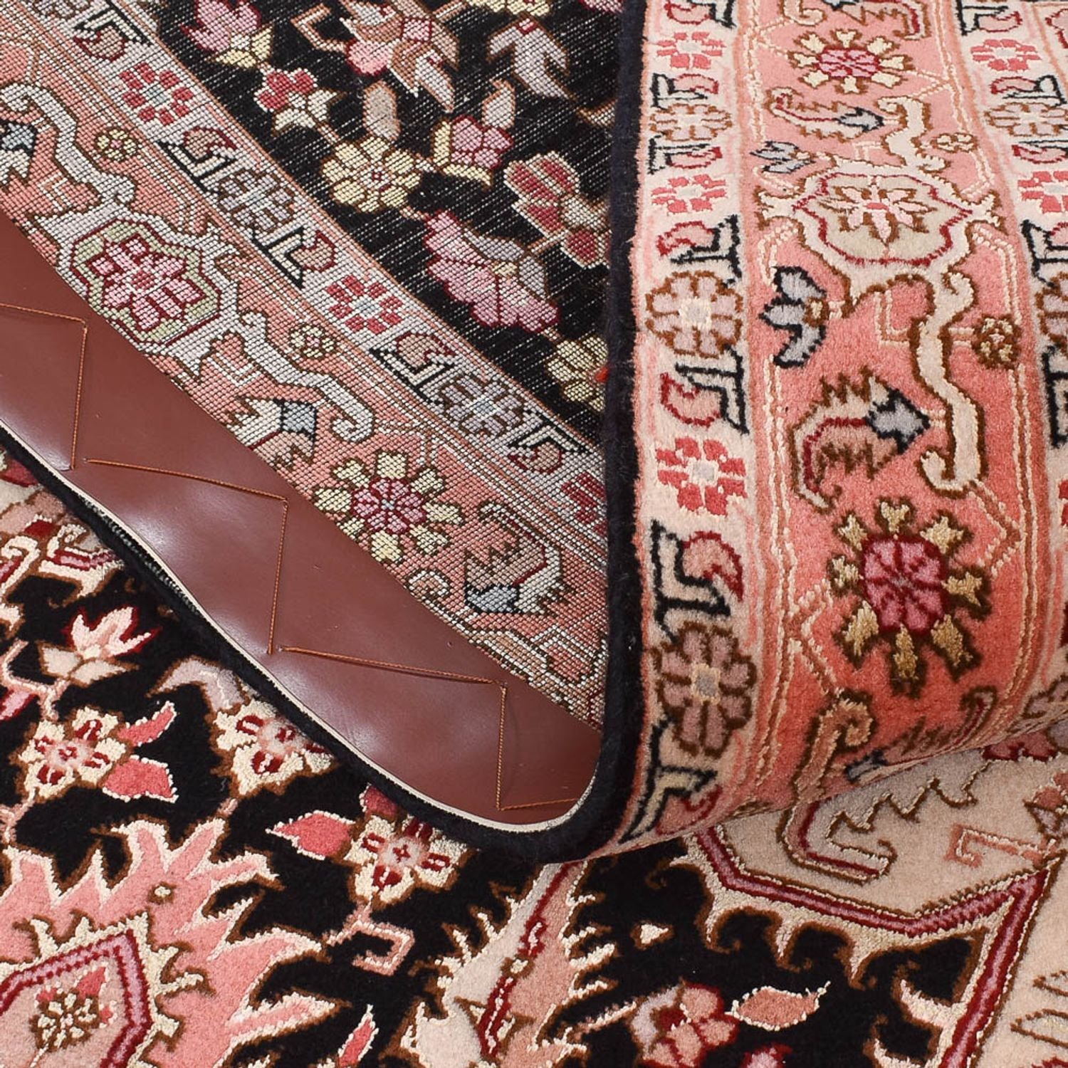 Løber Persisk tæppe - Tabriz - Premium - 350 x 91 cm - mørkeblå