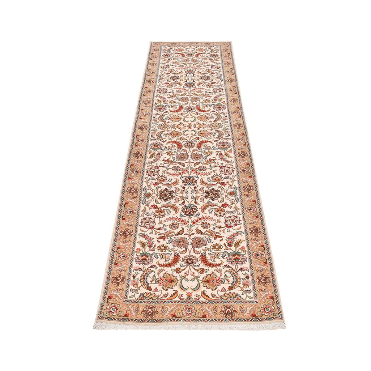 Løber Persisk tæppe - Tabriz - Premium - 307 x 79 cm - karamel