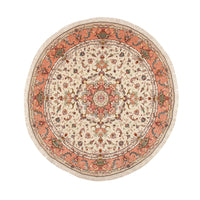 Persisk tæppe - Tabriz - Premium rundt  - 200 x 200 cm - creme