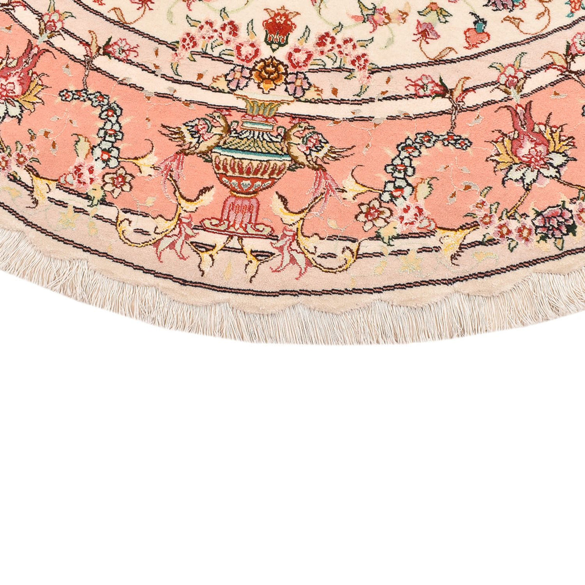 Persisk tæppe - Tabriz - Premium rundt  - 200 x 200 cm - creme