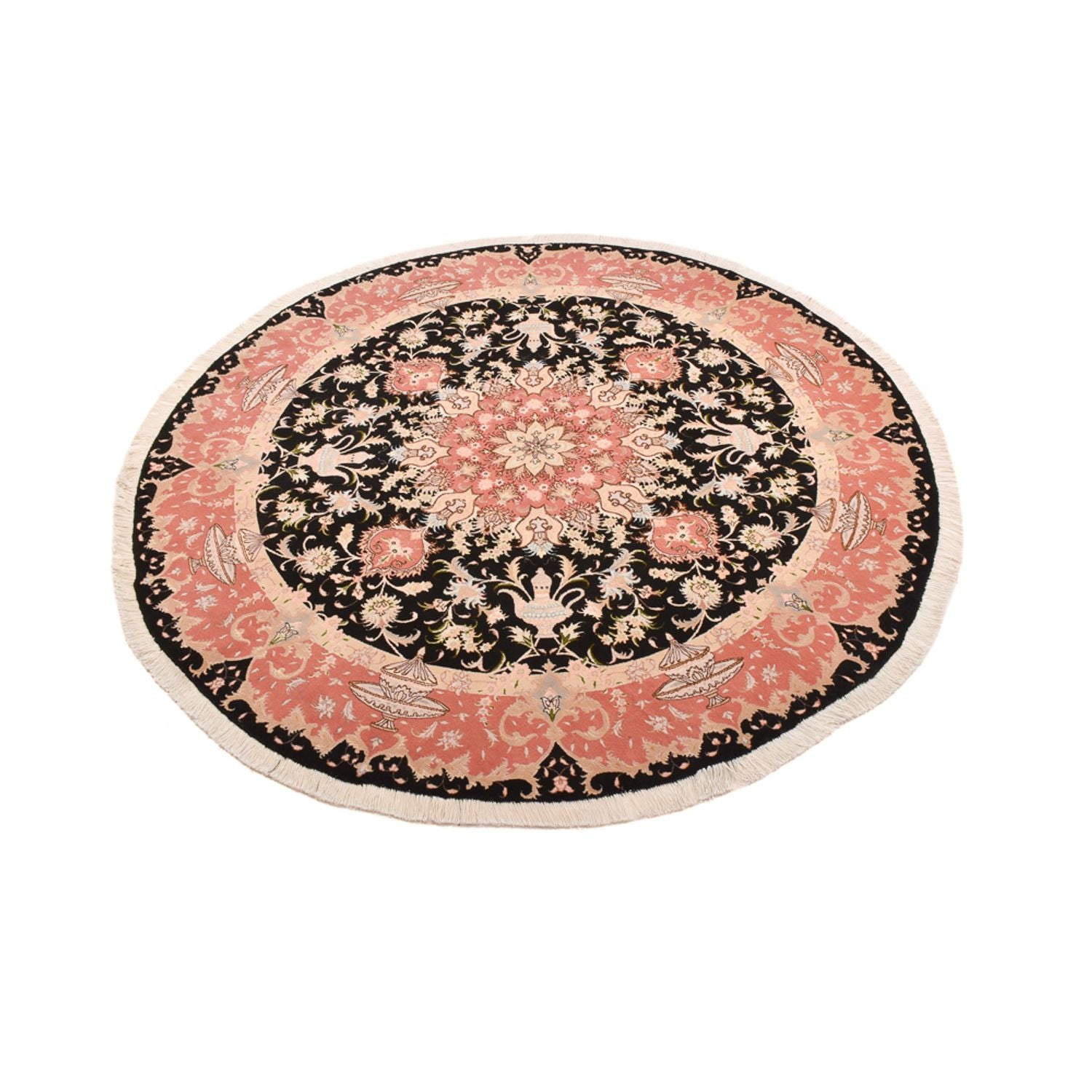 Persisk tæppe - Tabriz - Premium rundt  - 200 x 200 cm - flerfarvet