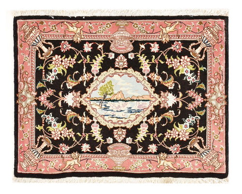 Persisk tæppe - Tabriz - Royal - 72 x 55 cm - mørkeblå