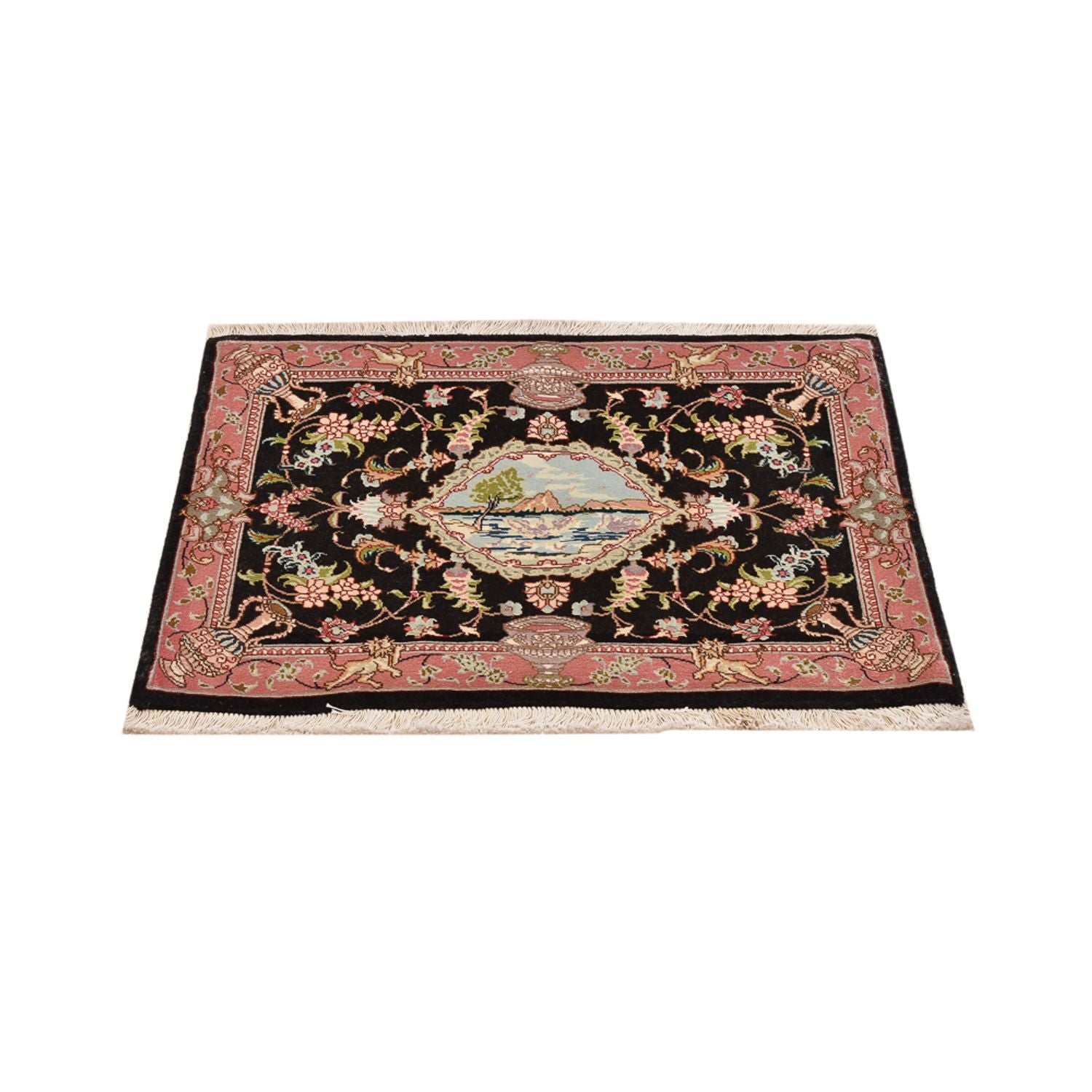 Persisk tæppe - Tabriz - Royal - 72 x 55 cm - mørkeblå