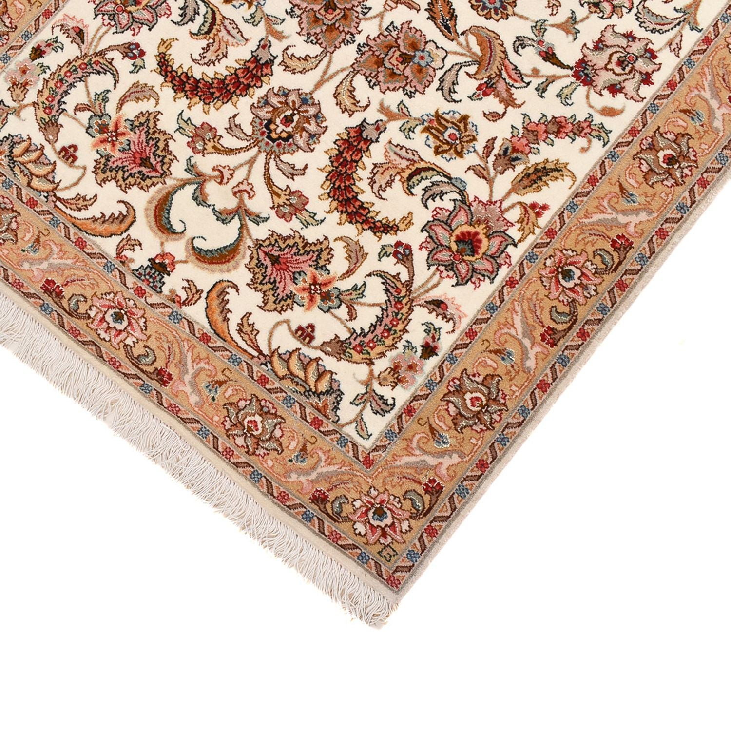 Løber Persisk tæppe - Tabriz - Premium - 320 x 83 cm - karamel