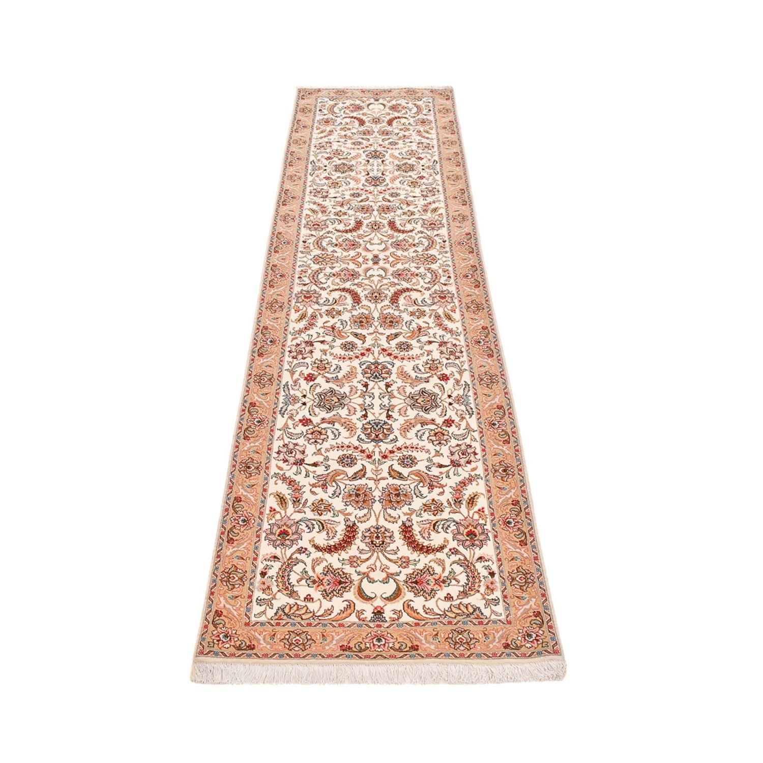 Løber Persisk tæppe - Tabriz - Premium - 320 x 83 cm - karamel