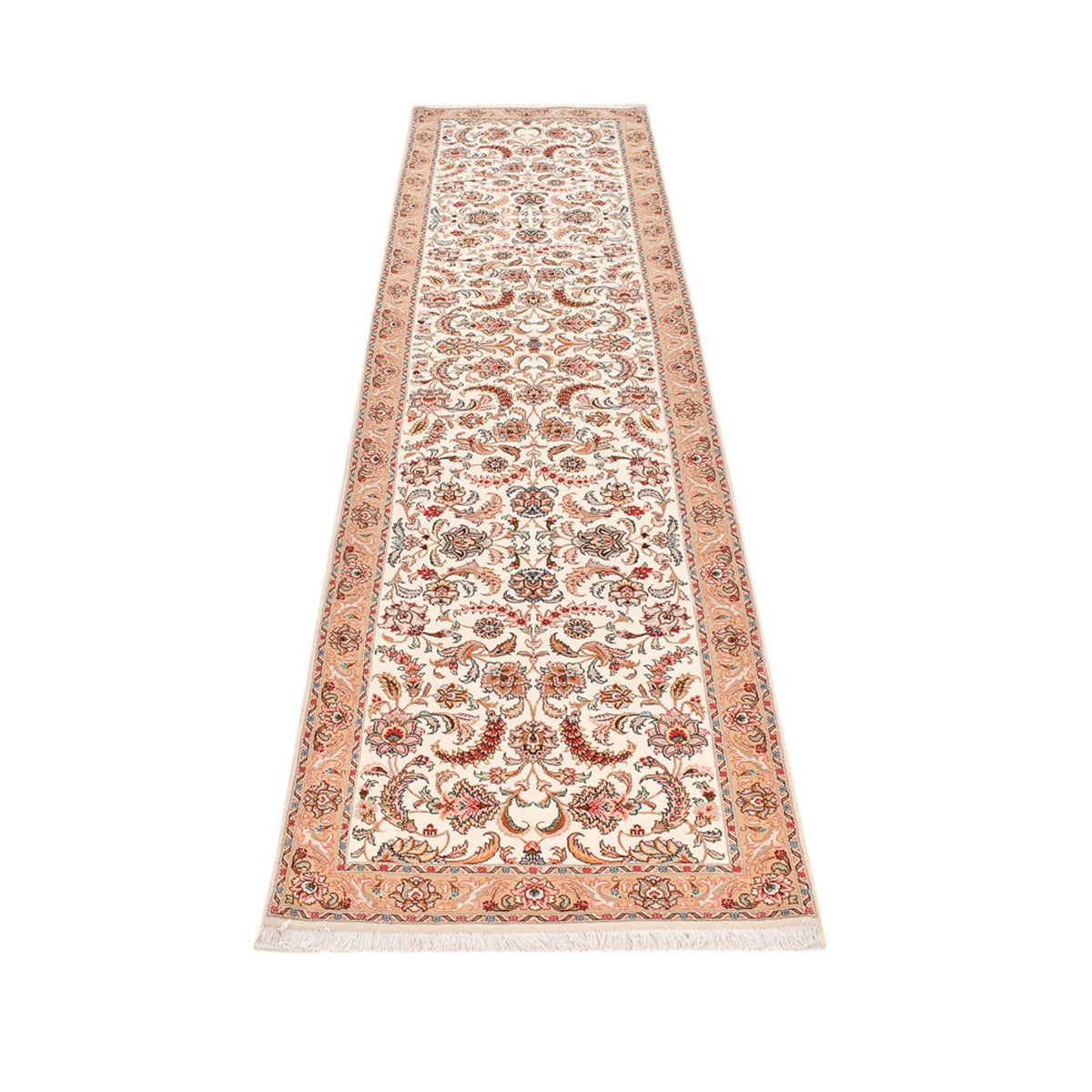 Løber Persisk tæppe - Tabriz - Premium - 320 x 77 cm - karamel