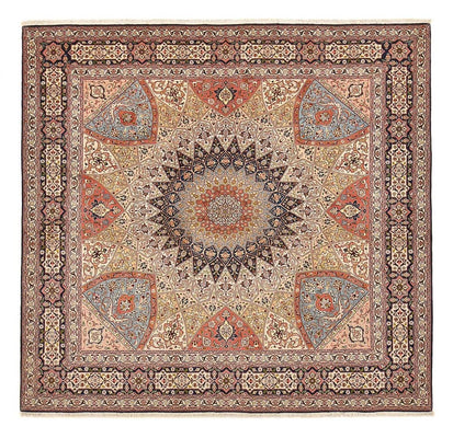 Persisk tæppe - Tabriz - Royal firkantet  - 254 x 248 cm - mørk beige