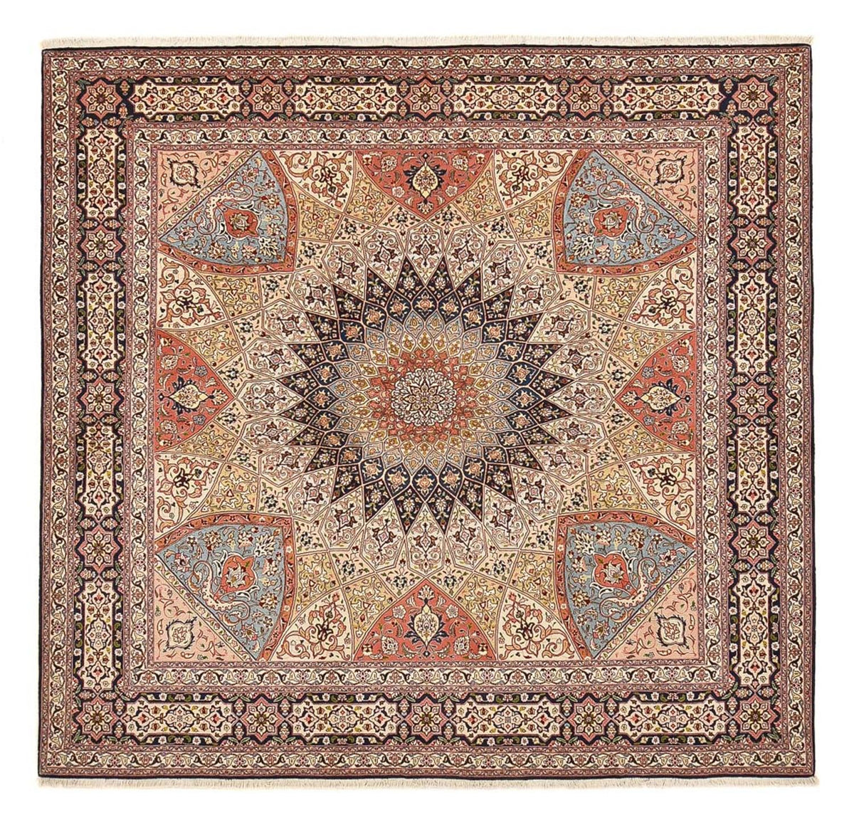 Persisk tæppe - Tabriz - Royal firkantet  - 254 x 248 cm - mørk beige