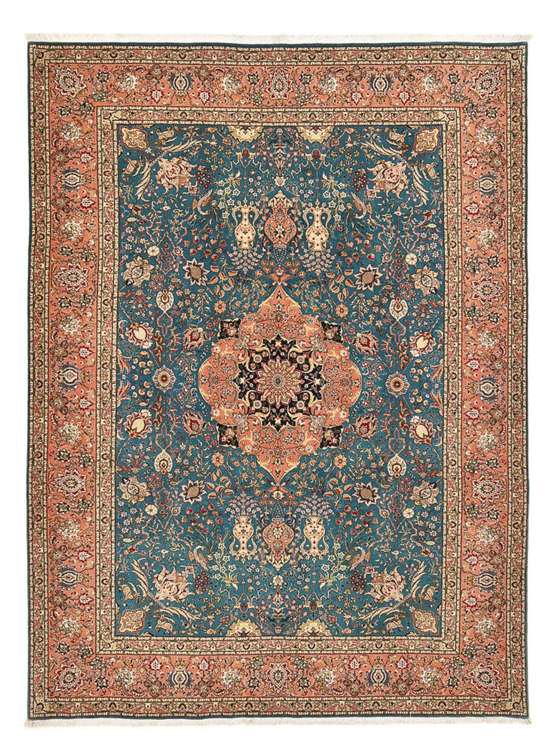 Persisk tæppe - Tabriz - Royal - 352 x 253 cm - havblå