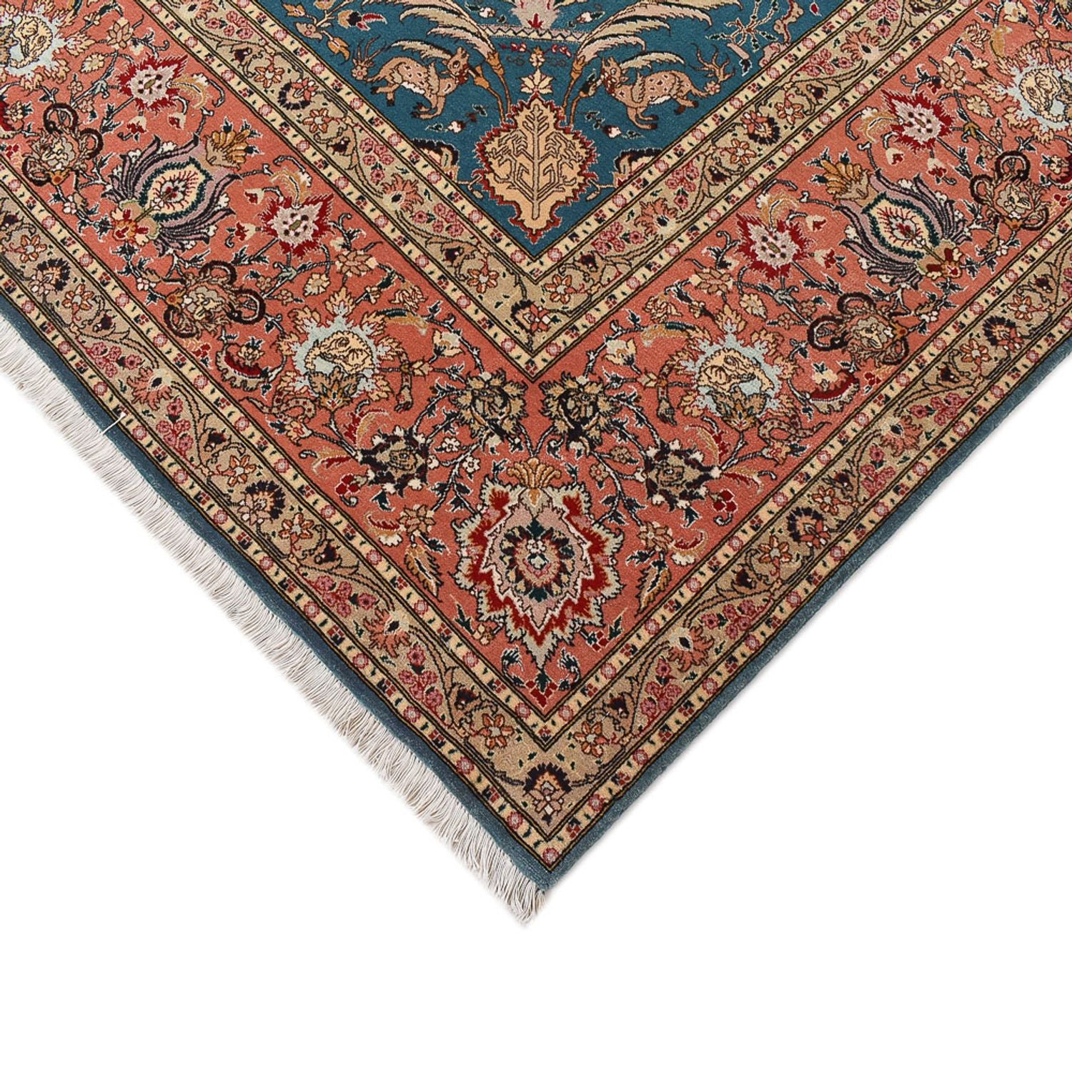 Persisk tæppe - Tabriz - Royal - 352 x 253 cm - havblå
