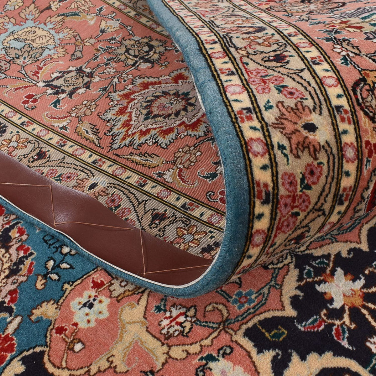 Persisk tæppe - Tabriz - Royal - 352 x 253 cm - havblå