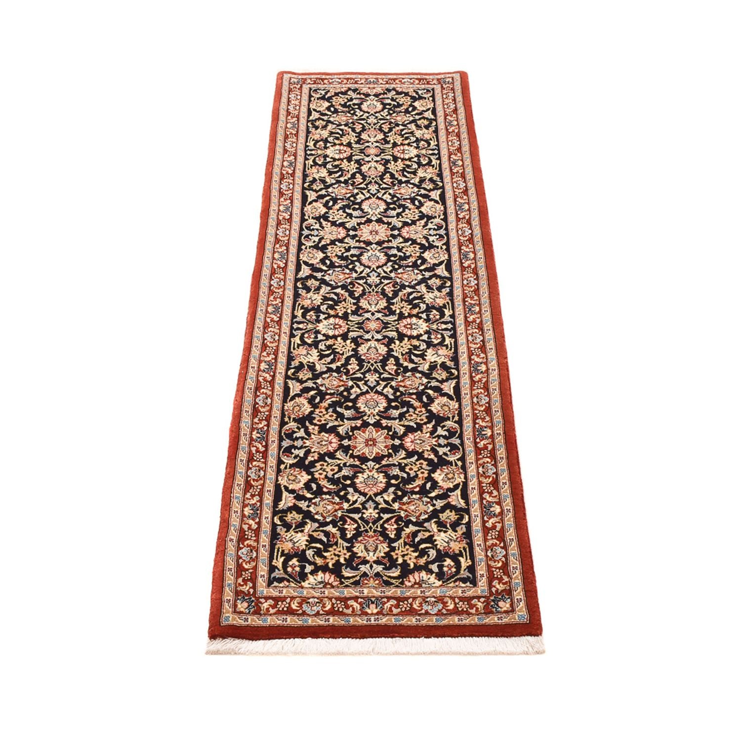 Løber Persisk tæppe - Ghom - Royal - 201 x 54 cm - mørk beige
