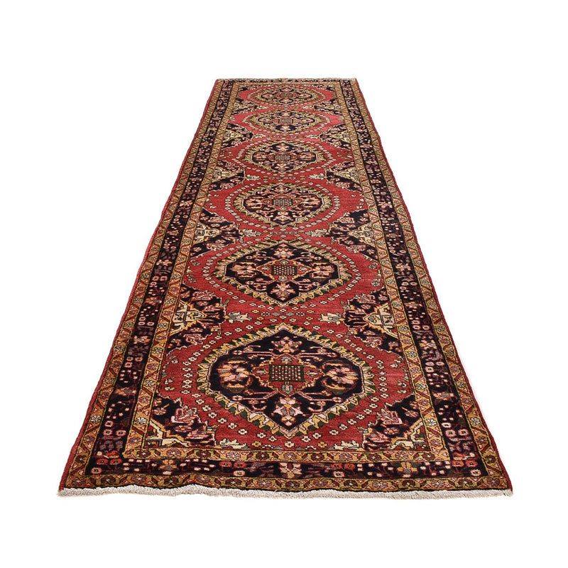 Løber Persisk tæppe - Nomadisk - 442 x 118 cm - lysrød