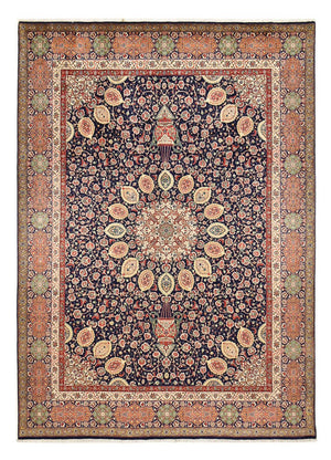 Persisk tæppe - Tabriz - Royal - 410 x 300 cm - mørkeblå