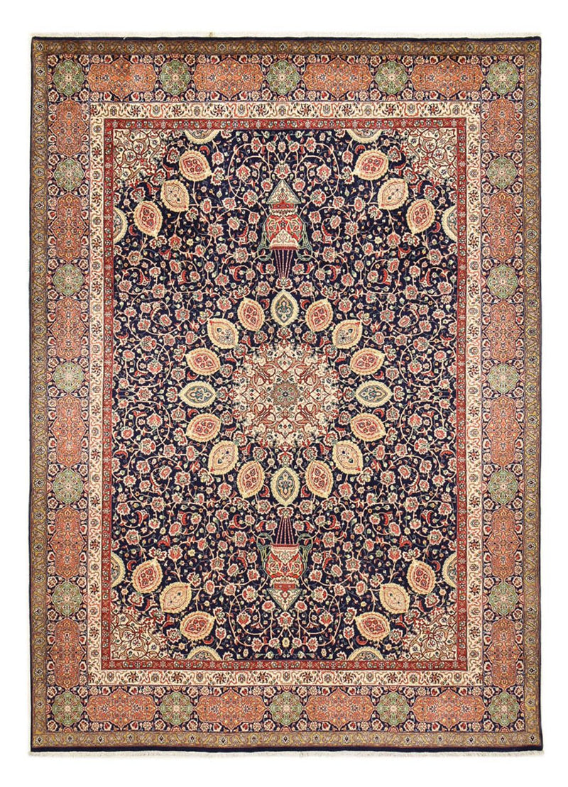 Persisk tæppe - Tabriz - Royal - 410 x 300 cm - mørkeblå