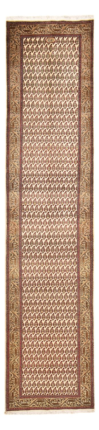 Løber Persisk tæppe - Tabriz - Royal - 427 x 97 cm - mørk beige