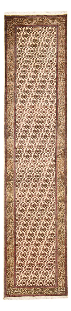 Løber Persisk tæppe - Tabriz - Royal - 427 x 97 cm - mørk beige