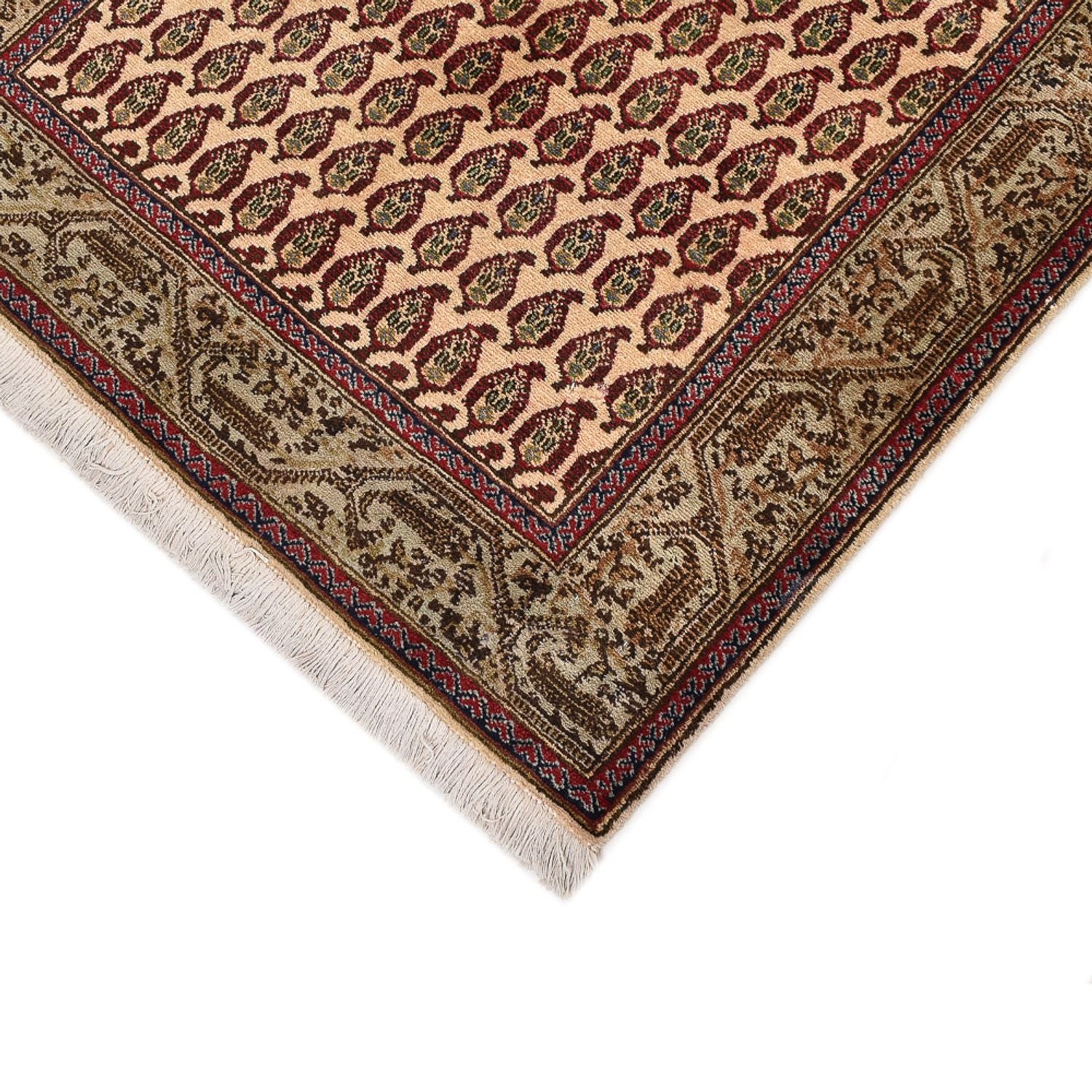 Løber Persisk tæppe - Tabriz - Royal - 427 x 97 cm - mørk beige