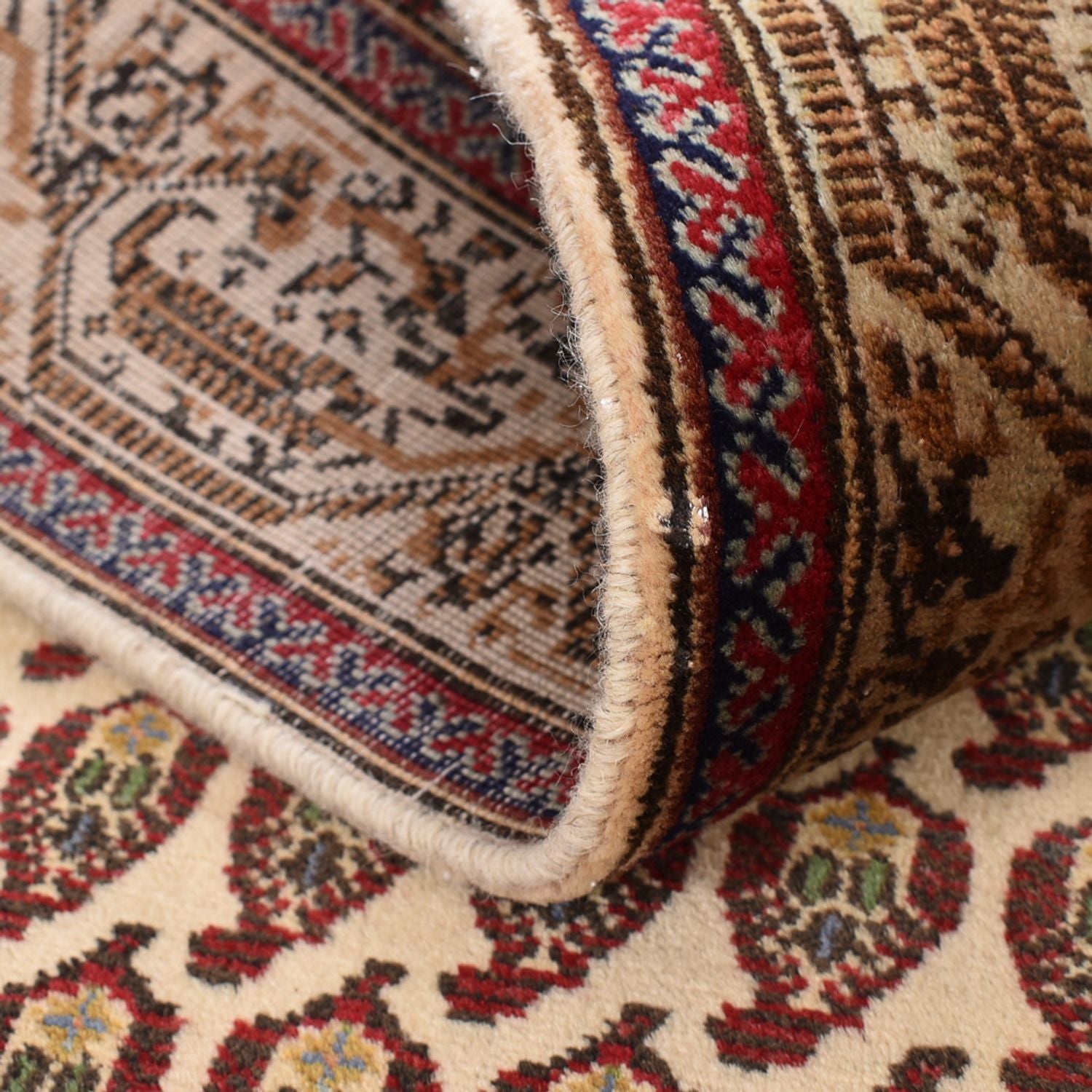 Løber Persisk tæppe - Tabriz - Royal - 427 x 97 cm - mørk beige