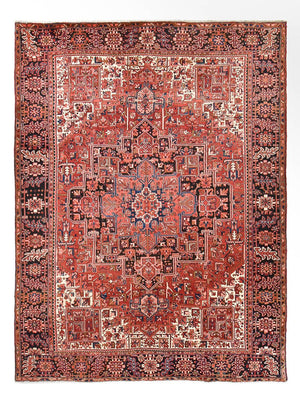 Persisk tæppe - Nomadisk - 396 x 290 cm - lysrød