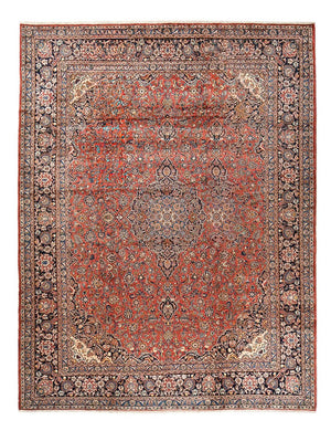 Persisk tæppe - Keshan - Royal - 445 x 333 cm - lysrød