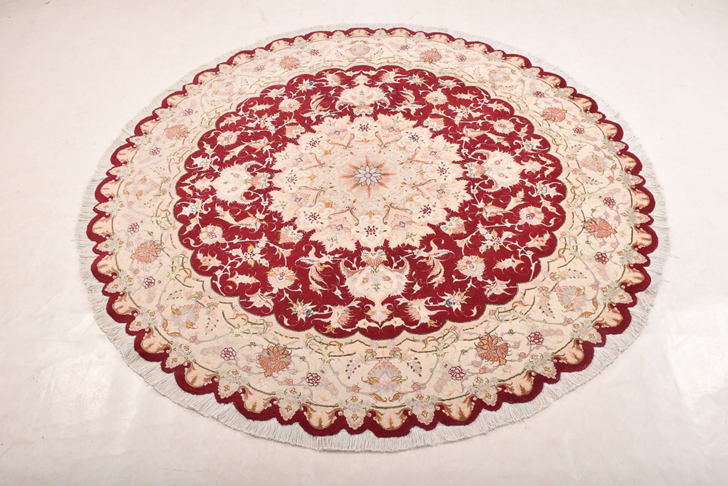 Persisk tæppe - Tabriz - Royal rundt  - 200 x 200 cm - flerfarvet