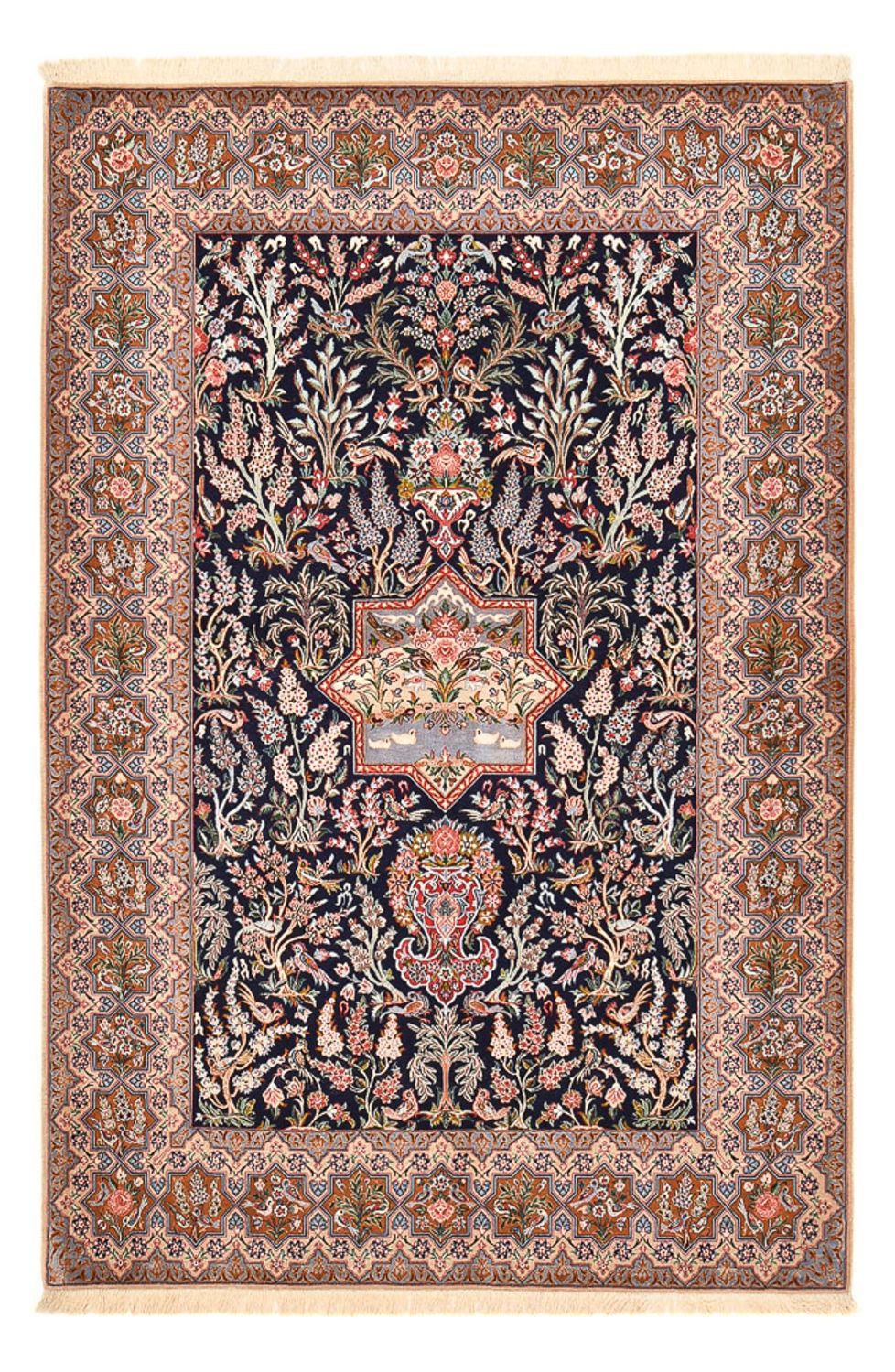 Persisk tæppe - Isfahan - Premium - 238 x 159 cm - mørkeblå