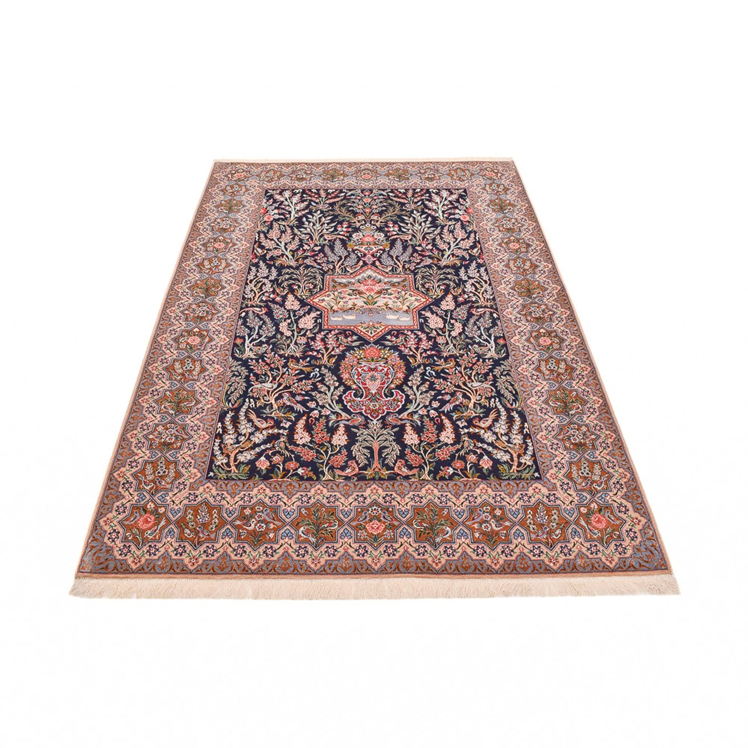 Persisk tæppe - Isfahan - Premium - 238 x 159 cm - mørkeblå