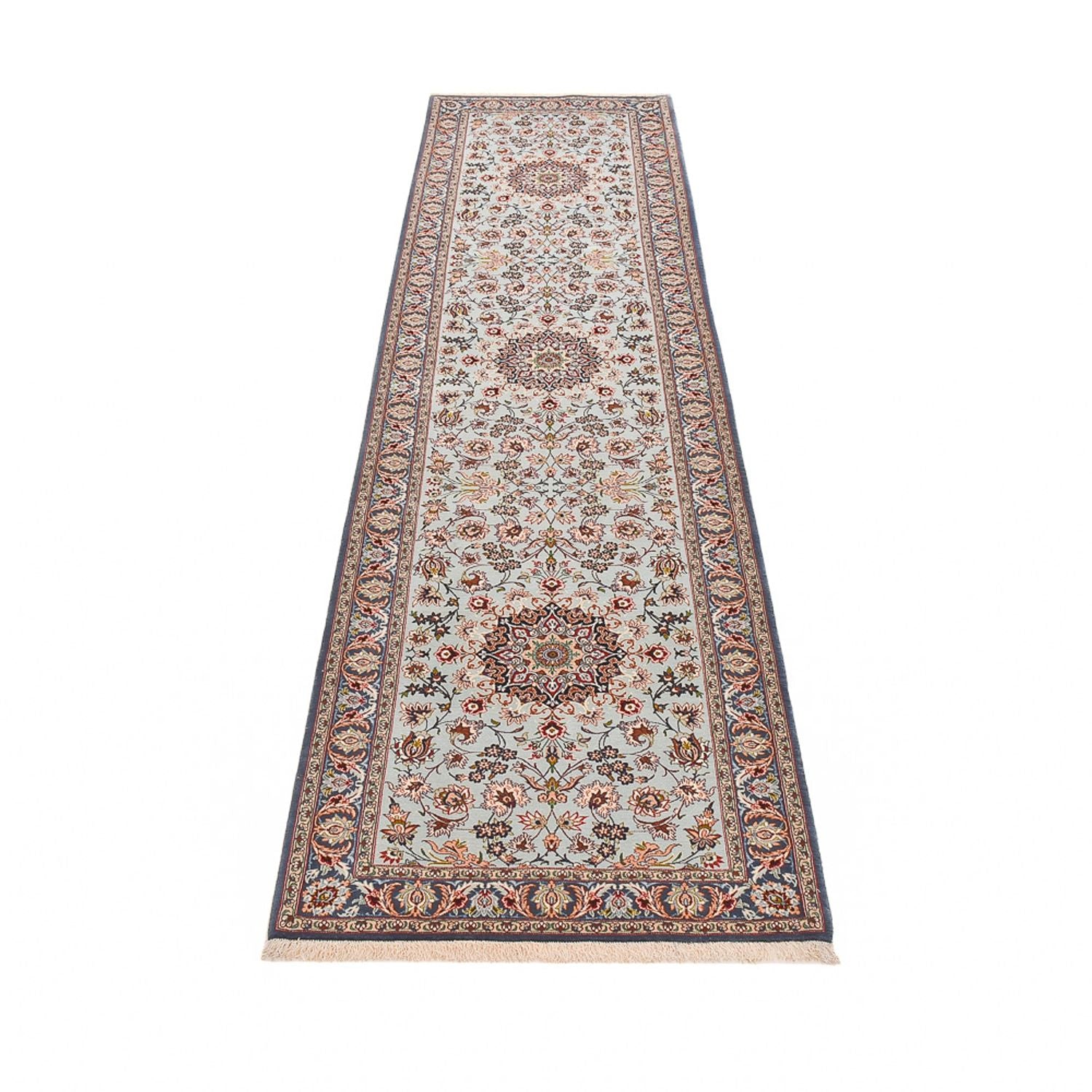Løber Persisk tæppe - Isfahan - Premium - 314 x 83 cm - sand