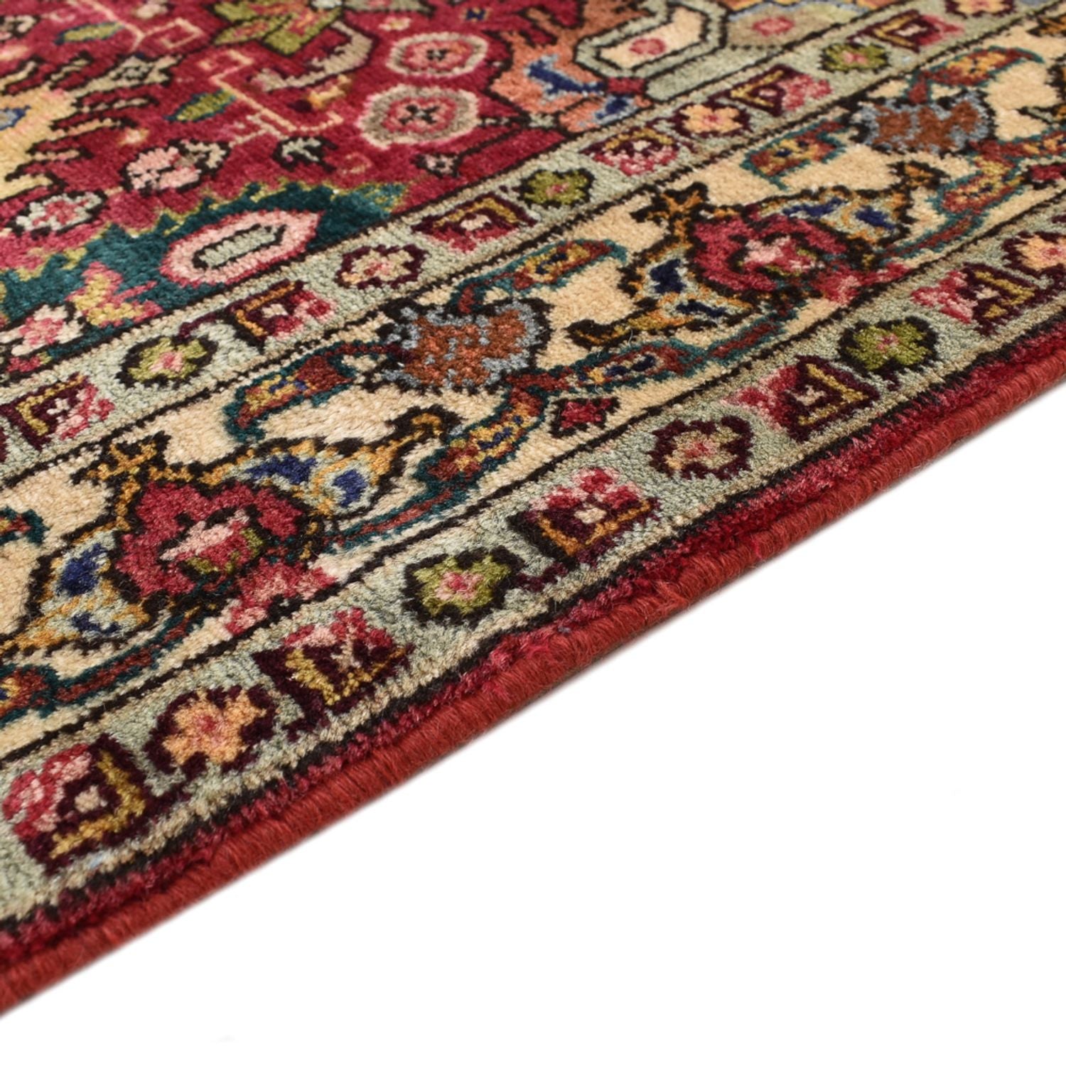 Løber Persisk tæppe - Tabriz - Royal - 408 x 80 cm - lysrød