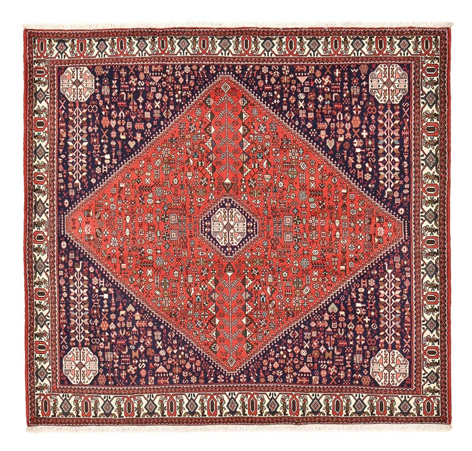 Persisk tæppe - Nomadisk firkantet  - 208 x 199 cm - rød