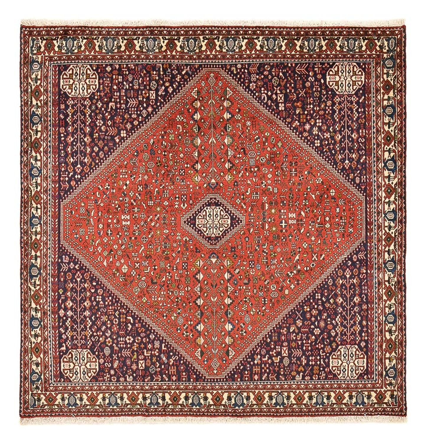 Persisk tæppe - Nomadisk firkantet  - 197 x 193 cm - rød