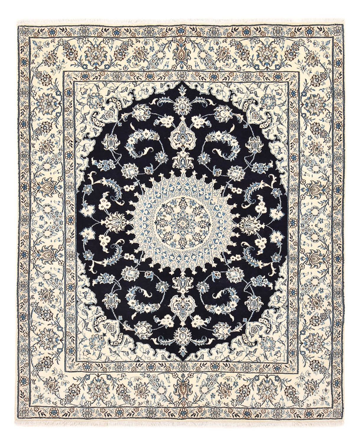 Persisk tæppe - Nain - 300 x 250 cm - mørkeblå