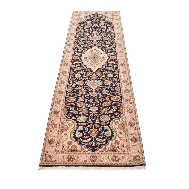 Løber Persisk tæppe - Tabriz - Royal - 310 x 83 cm - mørkeblå