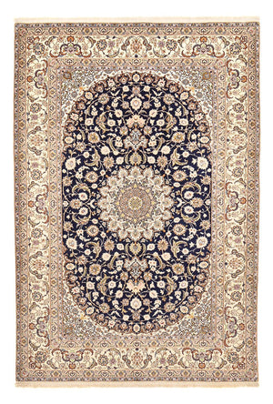 Persisk tæppe - Isfahan - Premium - 304 x 203 cm - mørkeblå
