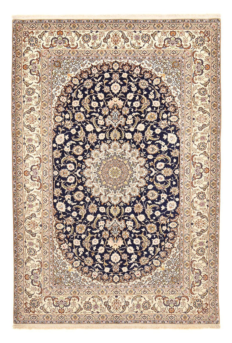 Persisk tæppe - Isfahan - Premium - 304 x 203 cm - mørkeblå