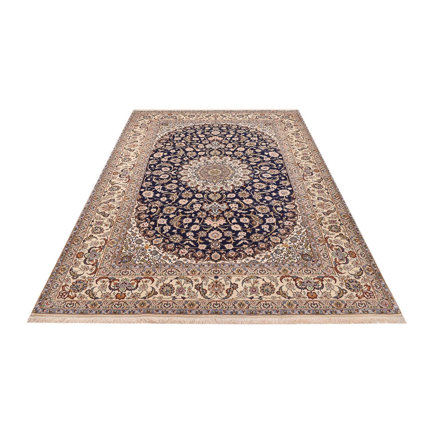 Persisk tæppe - Isfahan - Premium - 304 x 203 cm - mørkeblå