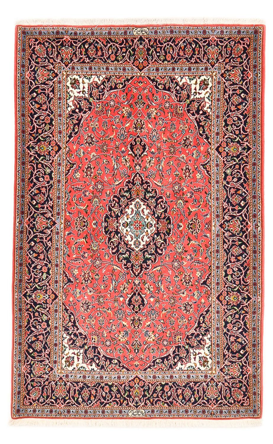 Persisk tæppe - Keshan - 217 x 138 cm - lysrød