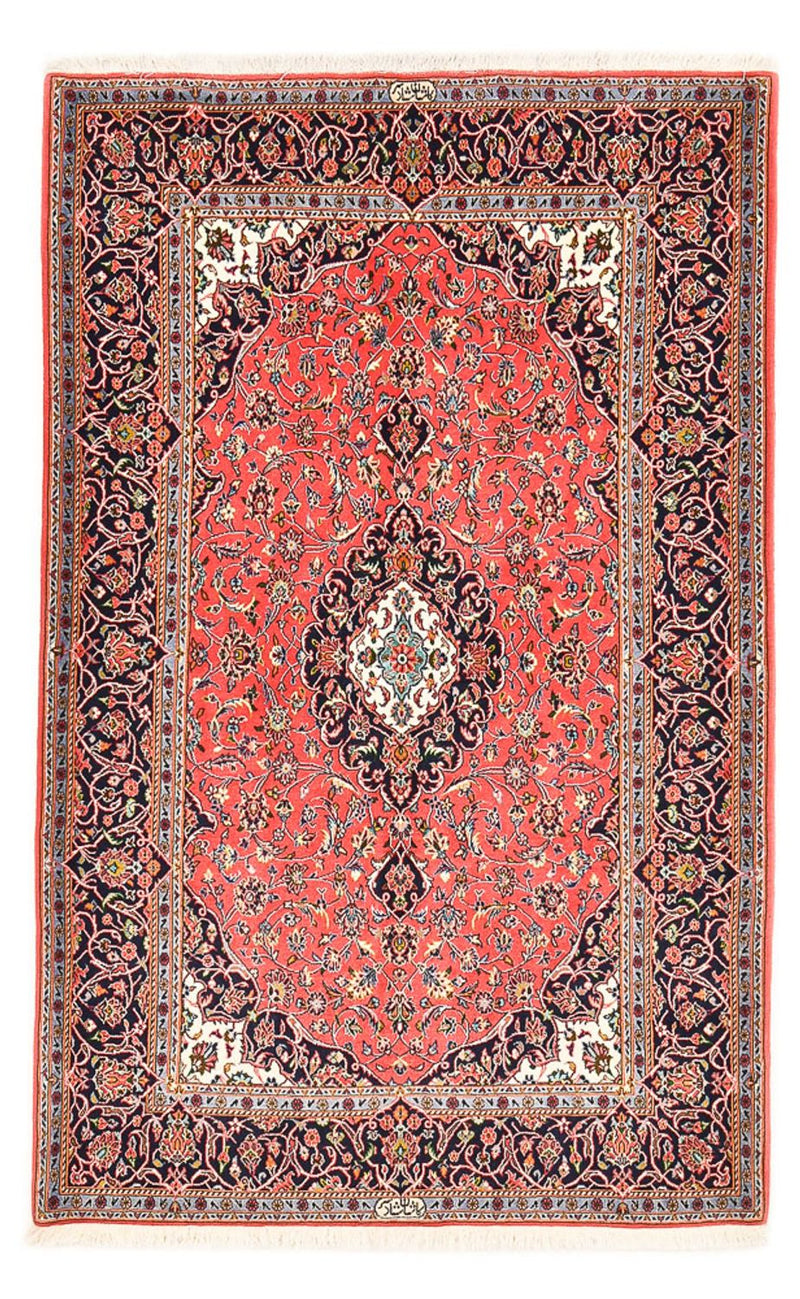 Persisk tæppe - Keshan - 217 x 138 cm - lysrød