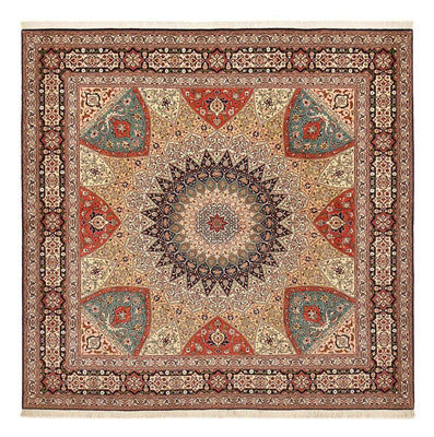 Persisk tæppe - Tabriz - Royal firkantet  - 253 x 251 cm - mørk beige