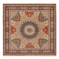 Persisk tæppe - Tabriz - Royal firkantet  - 253 x 251 cm - mørk beige