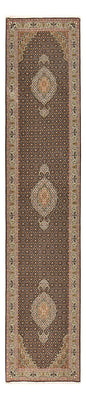 Løber Persisk tæppe - Tabriz - Royal - 396 x 82 cm - mørk beige