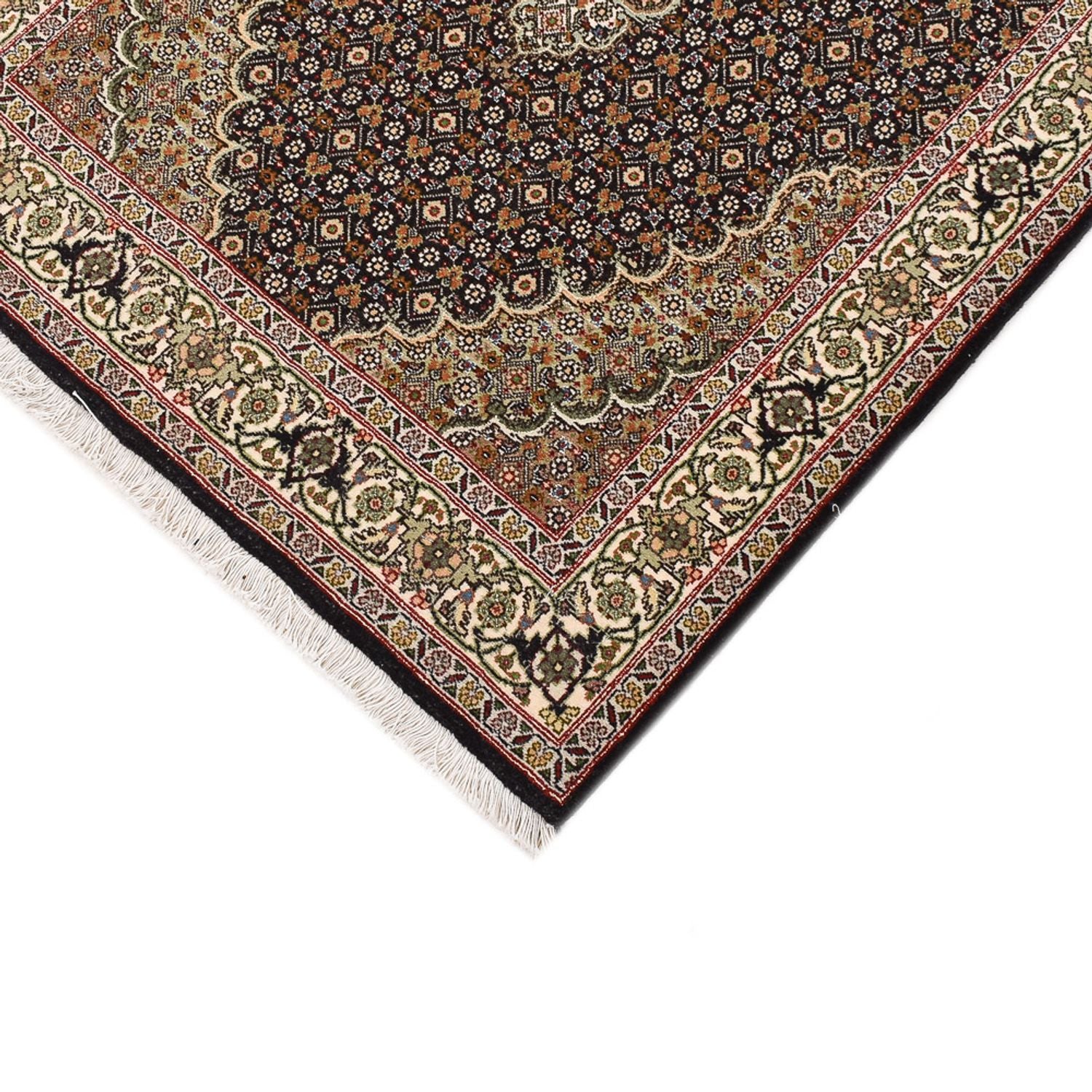 Løber Persisk tæppe - Tabriz - Royal - 396 x 82 cm - mørk beige