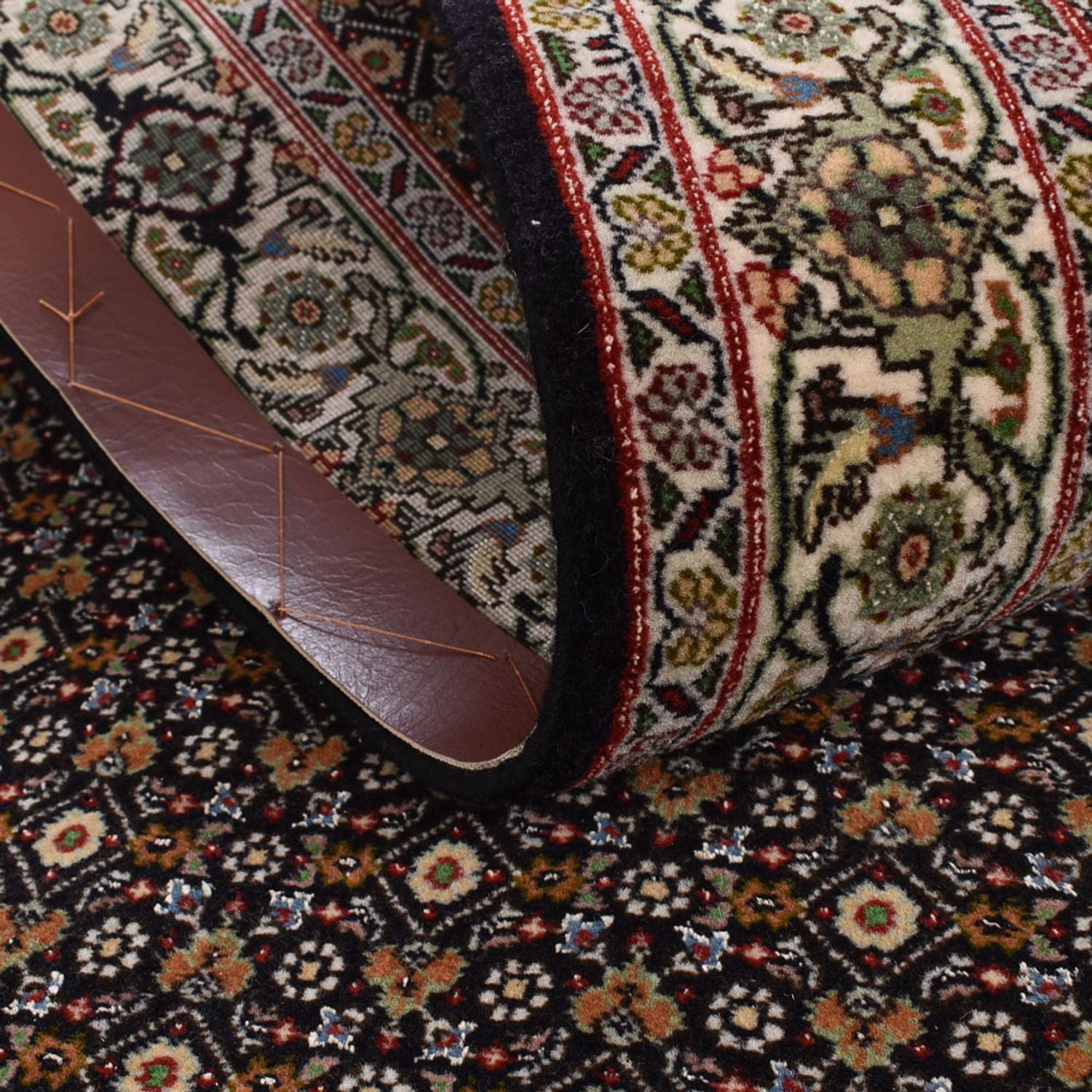 Løber Persisk tæppe - Tabriz - Royal - 396 x 82 cm - mørk beige